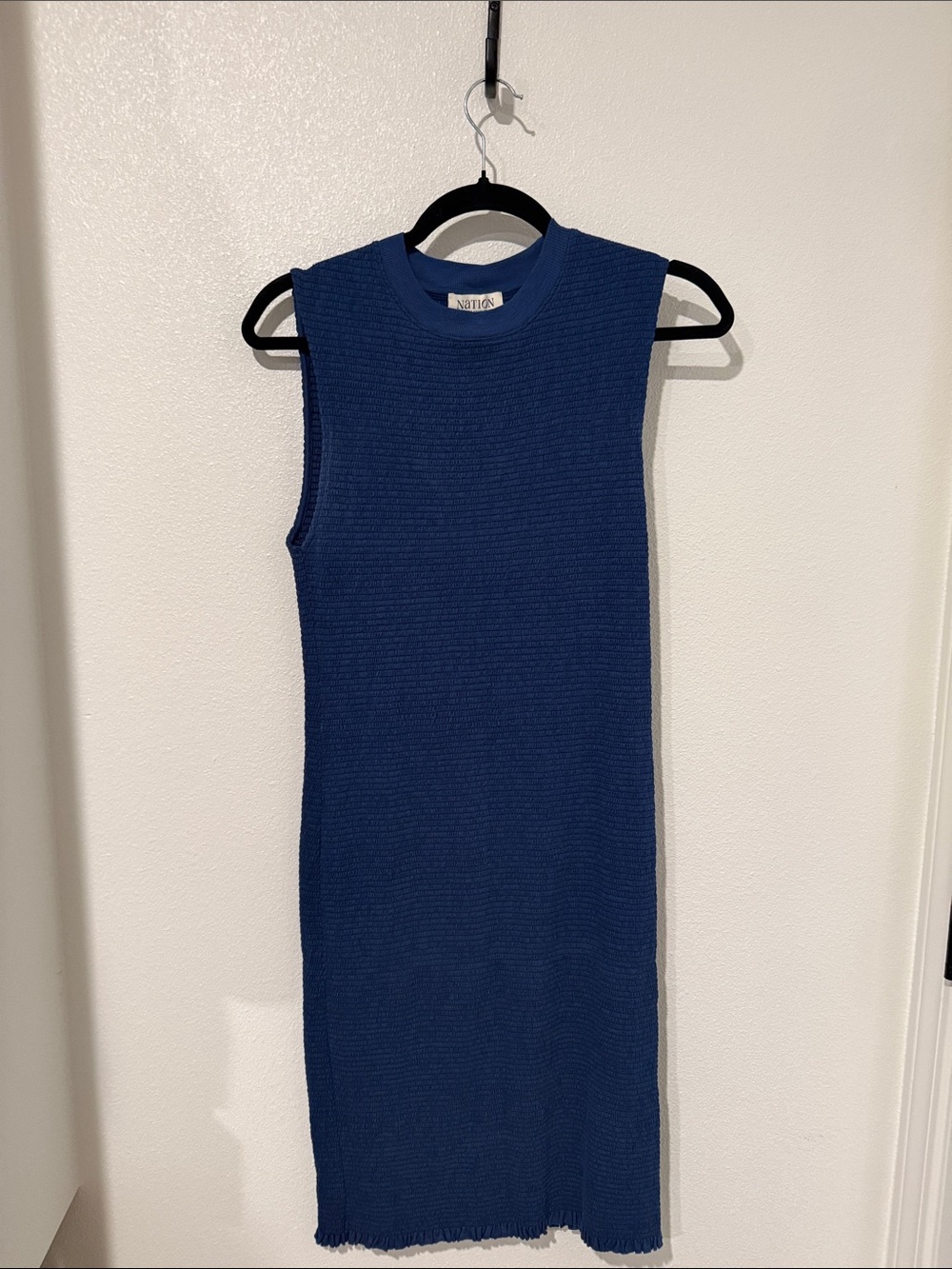 Nation LTD Sleeveless Ribbed Midi Dress in Deep Blue